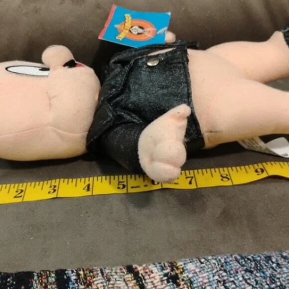 Porky Pig Looney Tunes Stuffed Animal Plush with Black Leather Jacket, SEE DESC - Picture 11 of 12